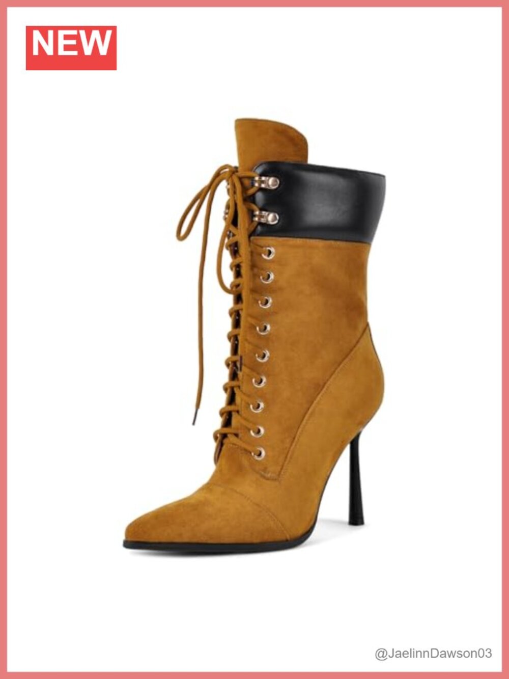 Faux Suede Lace Up Pointed Toe Ankle Boots Stiletto Heels